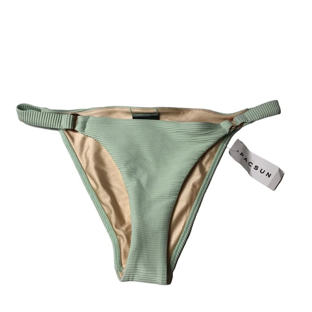 NWT Green Pacsun L.A. Hearts Sydney Ribbed Bikini Bottoms‎ Size Medium